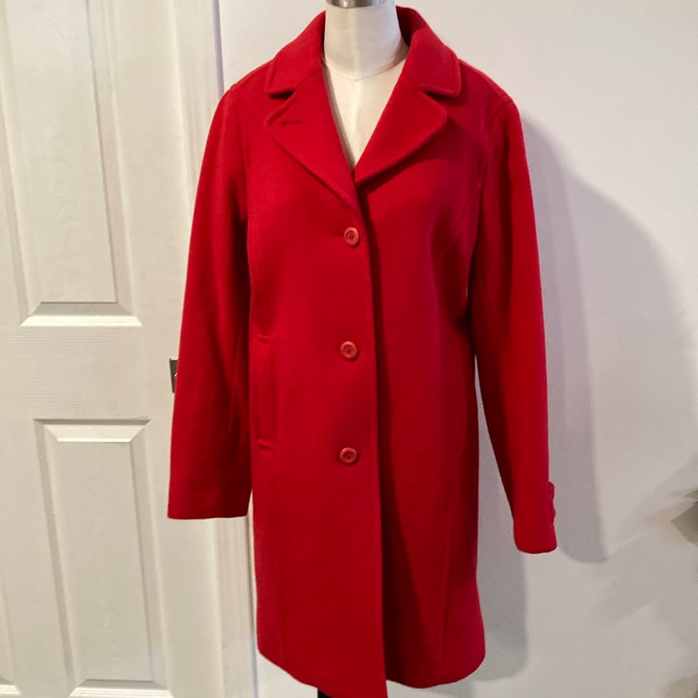 L.L. Bean Bellandi Red Wool Coat